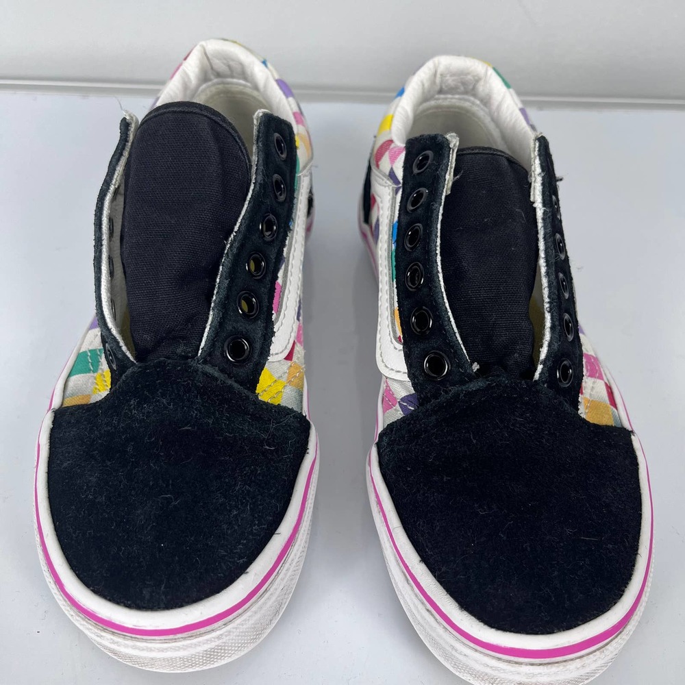 Vans Old Skool (Checker) Rainbow/White Youth Size 2 - Picture 7 of 11